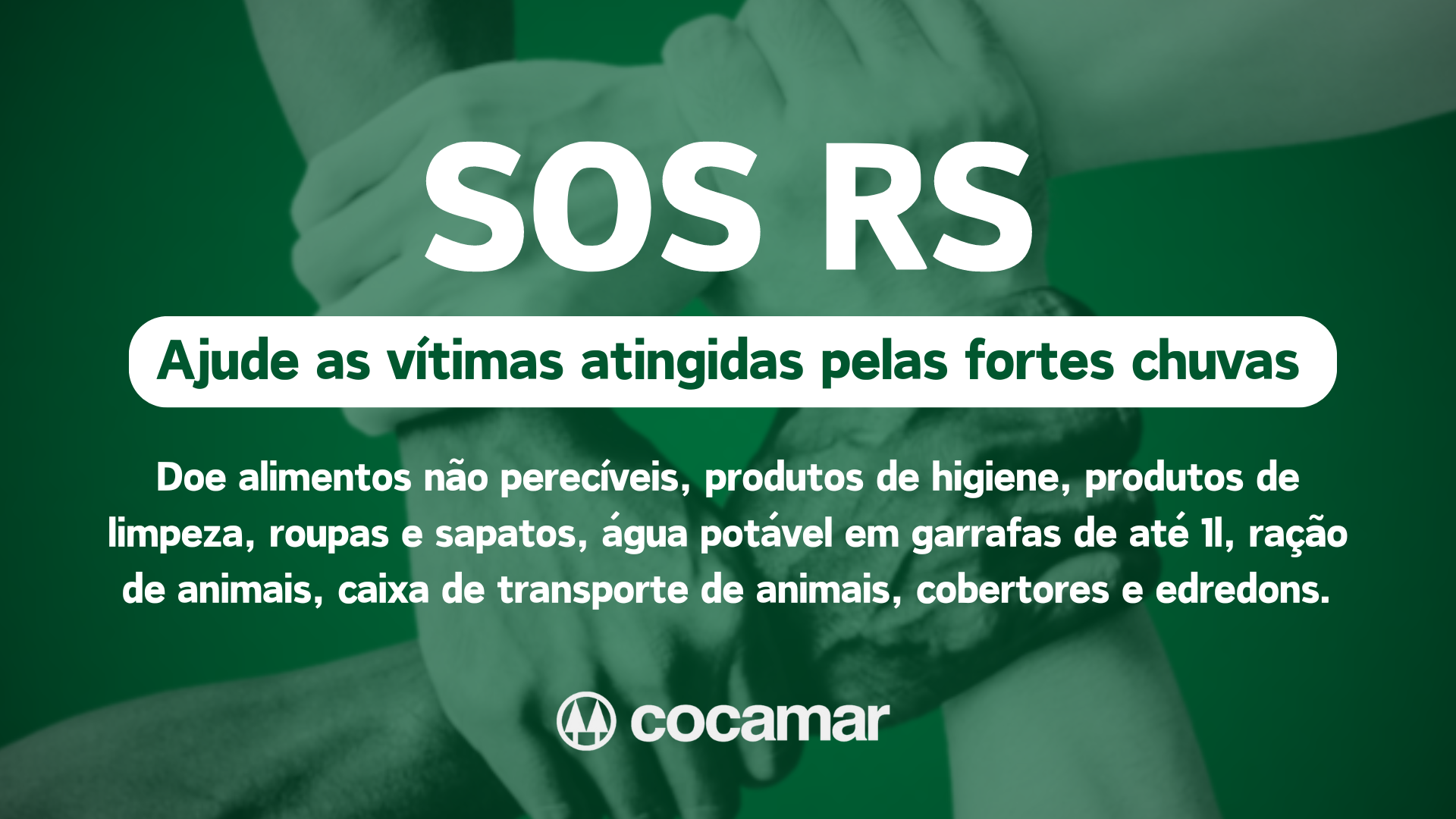 Cocamar recebe doações  para vítimas do Sul 